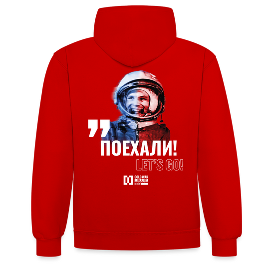 Gagarin Kontrast-Hoodie - red/white