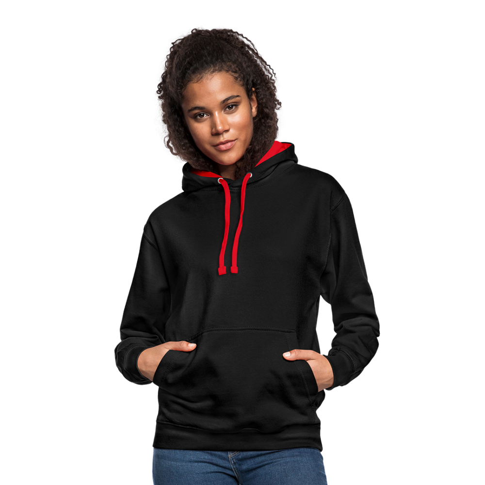 Che - Contrast Color Hoodie - black/red